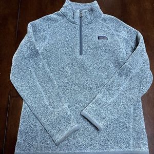 PATAGONIA GREY QUARTER ZIP, SIZE L (12), WORN A COUPLE TIMES